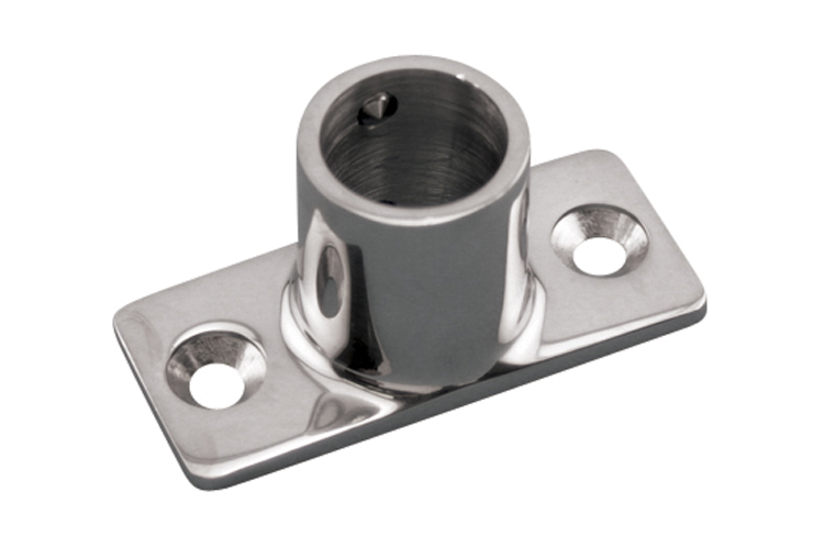 Stainless Steel Rectangular Base - 90 Degree, 2 Hole, Railing and Bimini, S3652-0900, S3652-0901